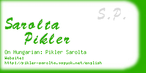 sarolta pikler business card